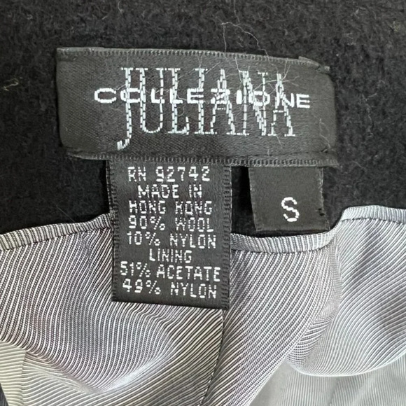 Juliana Collezione Wool Blend Trench Geometric Seams Mod Art Deco Contemporary - Picture 6 of 7